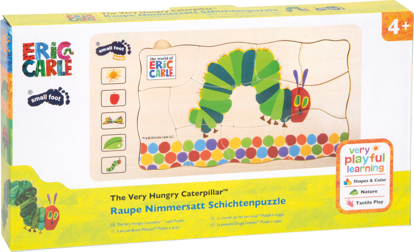Die kleine Raupe Nimmersatt Holz-Schichtenpuzzle 4-in-1 | small foot®
