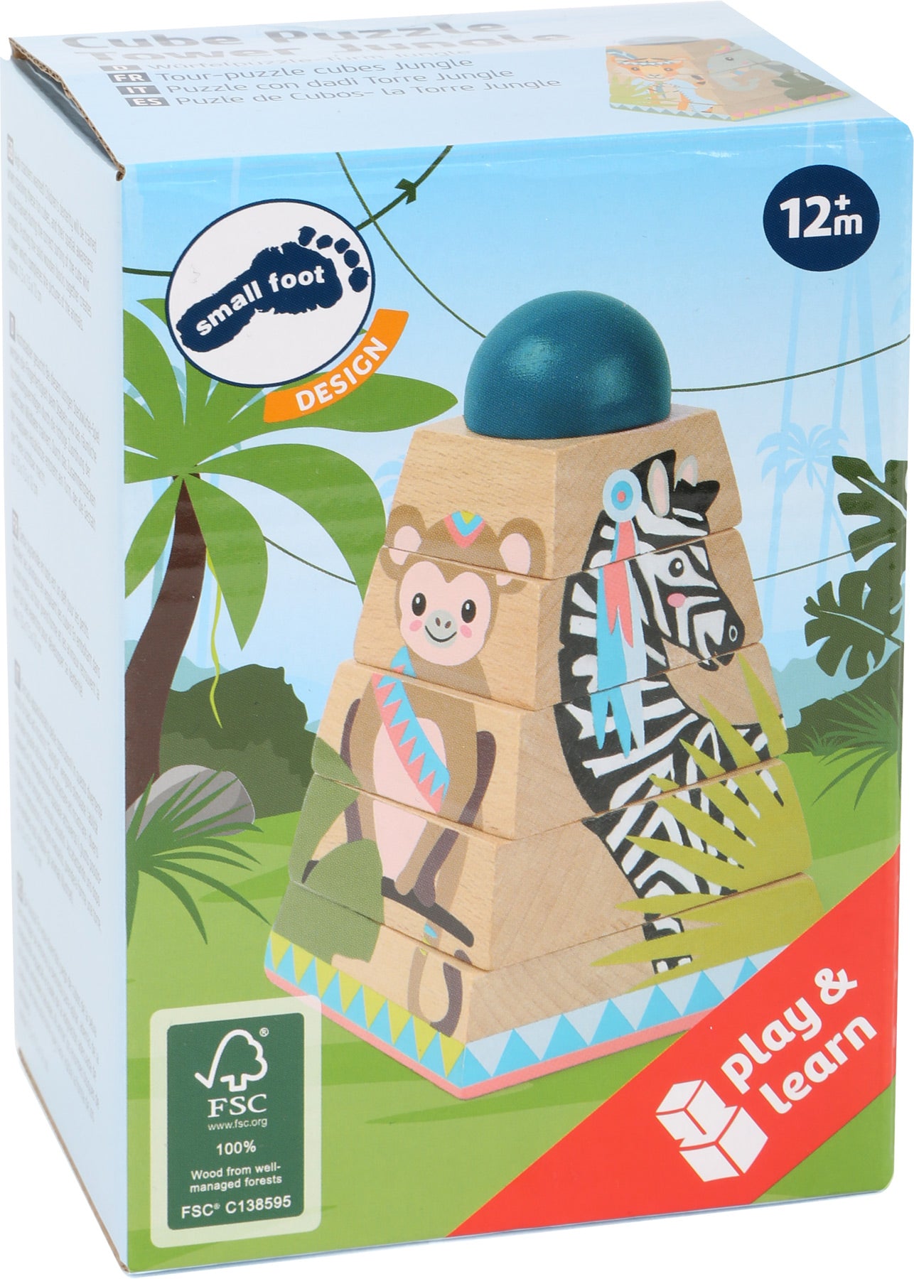 Stapelturm „Jungle“ – Motorikspielzeug, ab 12 Monate, 6 Teile, Holz | small foot®