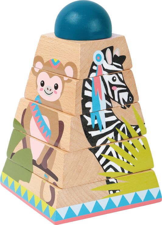 Stapelturm „Jungle“ – Motorikspielzeug, ab 12 Monate, 6 Teile, Holz | small foot®