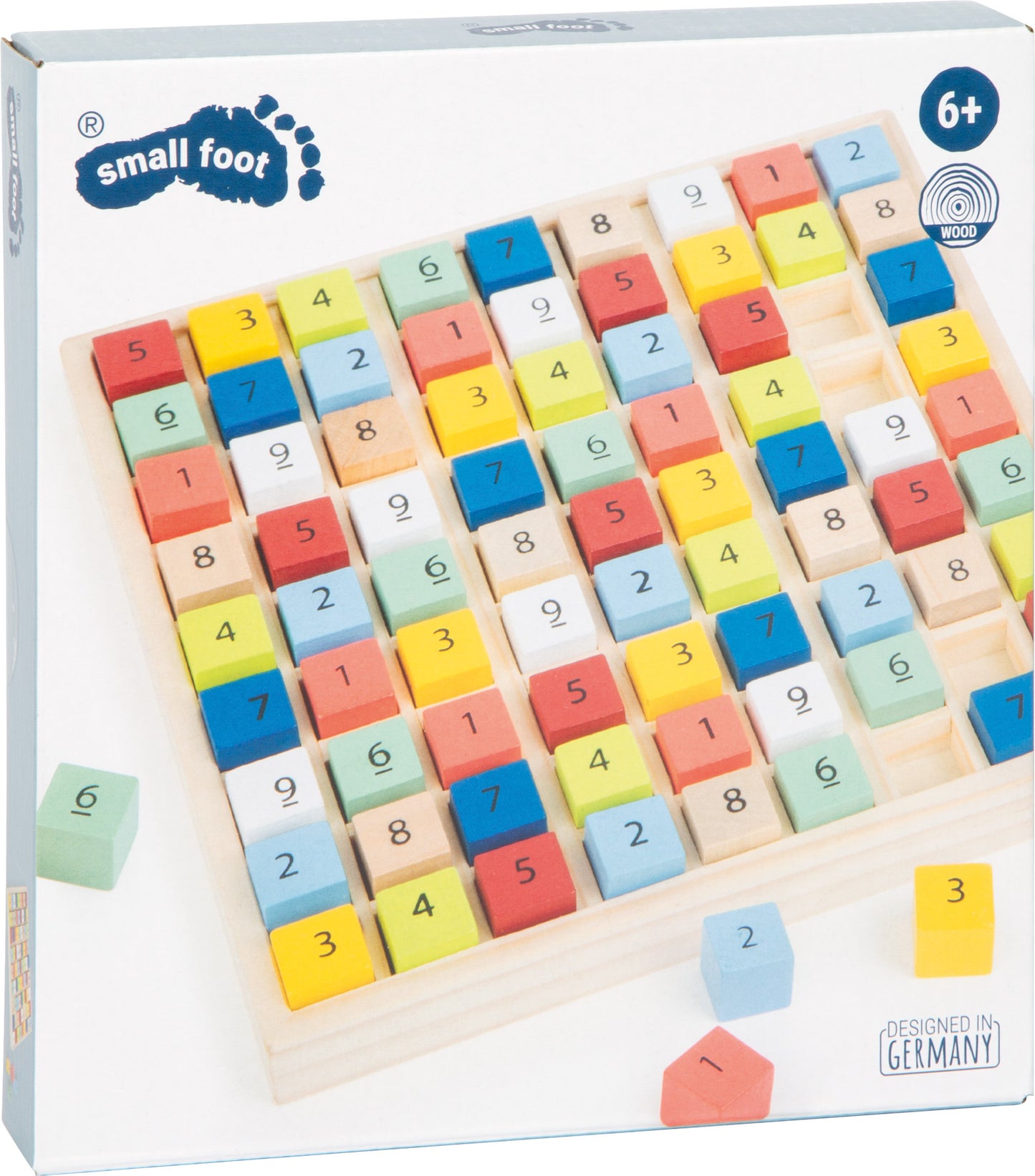 Buntes Sudoku „Educate“ – Lernspielzeug und Tafeln, ab 6 Jahre, Holz, ca. 17 x 17 x 2 cm | small foot®