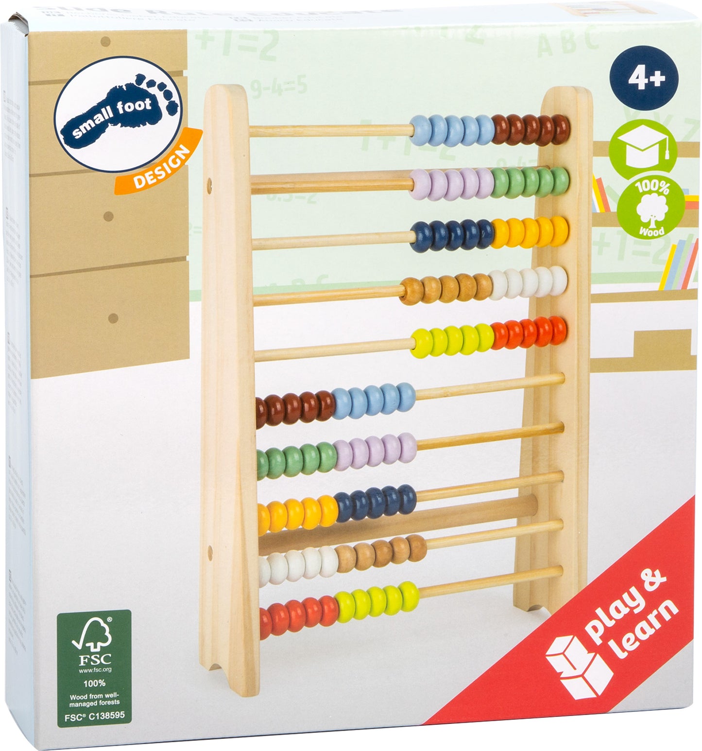 Rechenschieber „Educate“ – Lernspielzeug und Tafeln, ab 4 Jahre, Holz, ca. 20 x 6 x 28 cm | small foot®