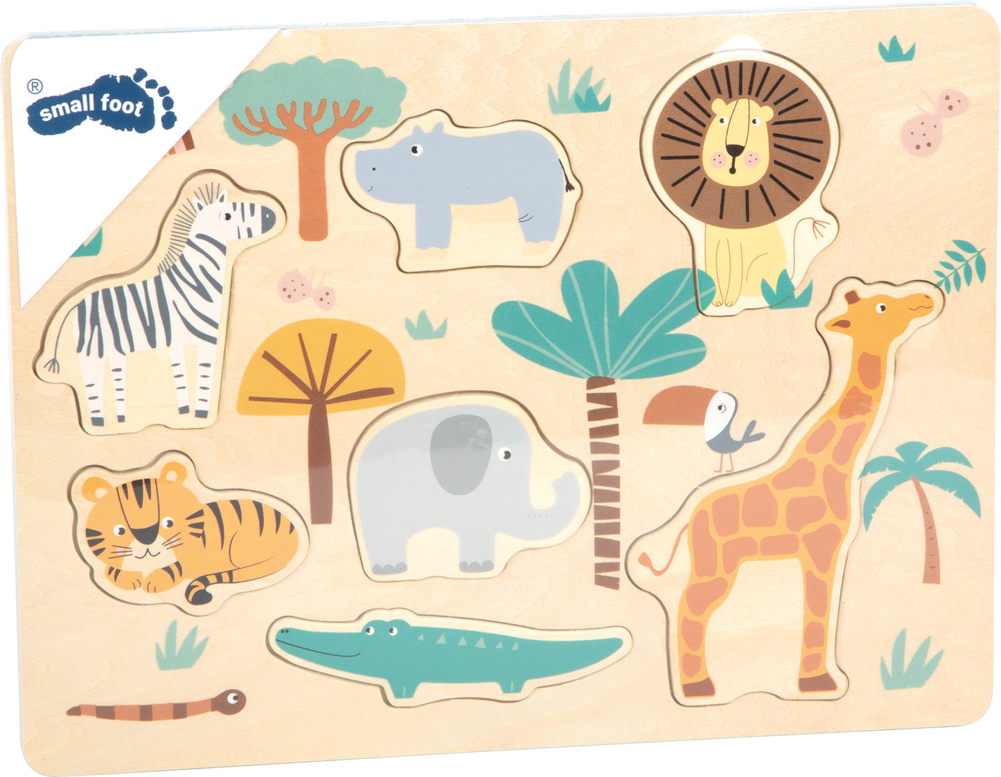 Setzpuzzle „Safari“ – Puzzles, ab 12 Monate, Holz, ca. 30 x 22 x 1 cm, small foot®