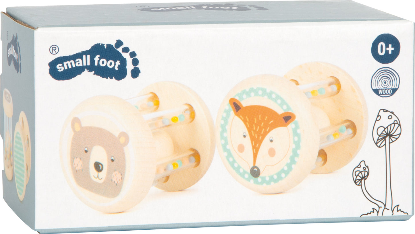 Babyrasseln Tiere Pastell – Greiflinge, Rasseln und Schnullerketten, ab 0 Monate, 2 Teile, small foot®