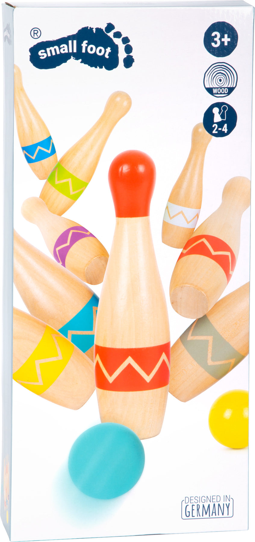 Kegelspiel „Active“ – Spiele im Garten, ab 3 Jahre, 11 Teile, Holz, small foot®