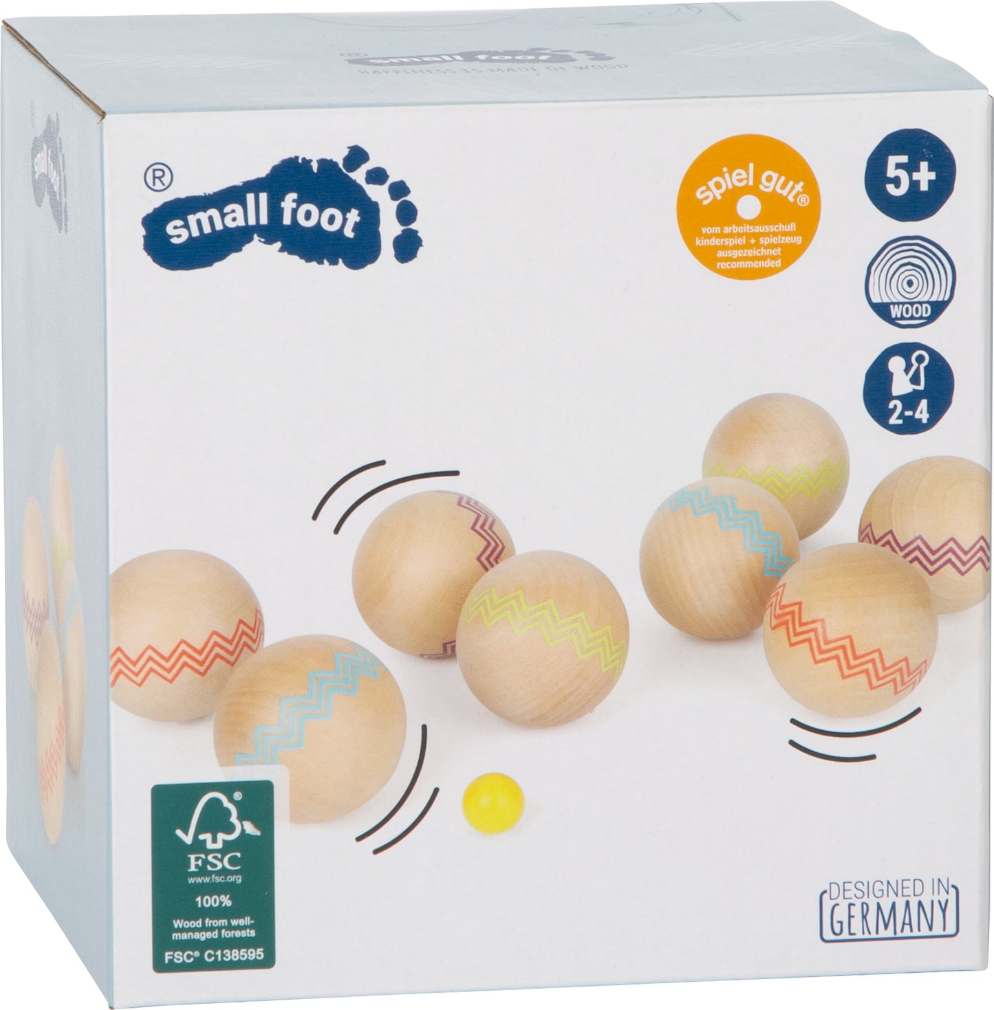 Boule „Active“ – Spiele im Garten, ab 5 Jahre, 9 Teile, Holz, Kugel Ø ca. 6 cm, small foot®