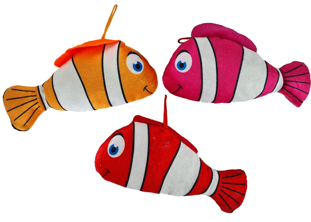 Plüsch Clownfisch 3er Set: Bunte Nemo-Anhänger, 20cm Meeres-Deko