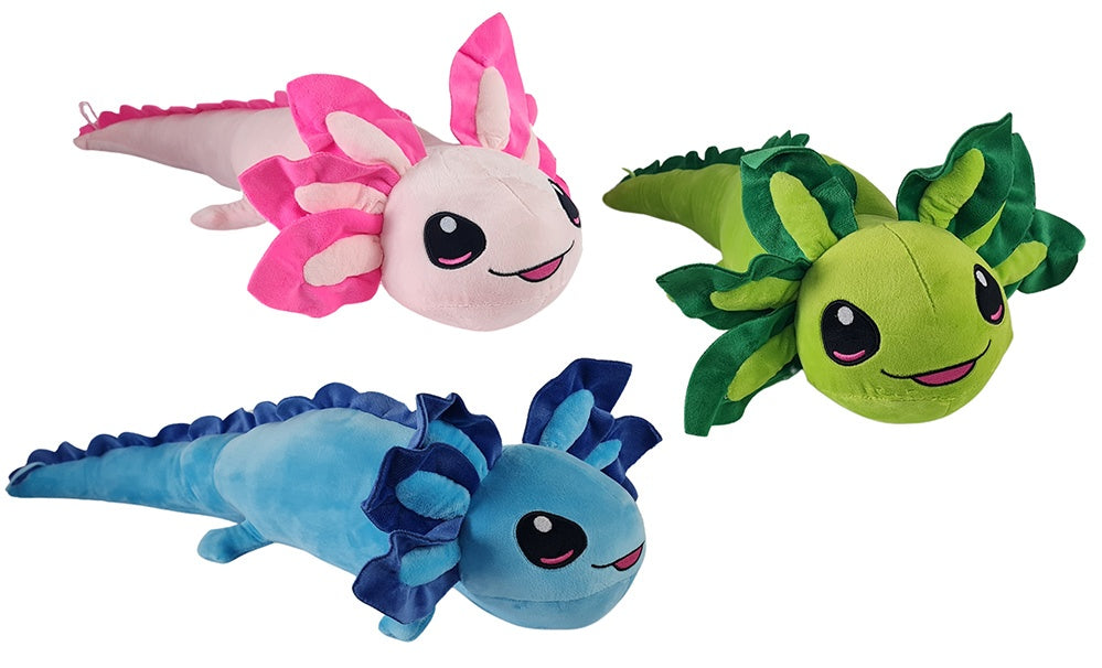 XXL Axolotl 67 cm Plüschtier: Kuscheliger Lurch in 3 Farben