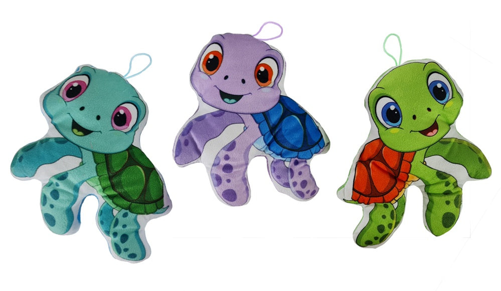 Plüsch-Schildkröte 3er Set: Bunte Meeresbewohner, 17,5cm Deko