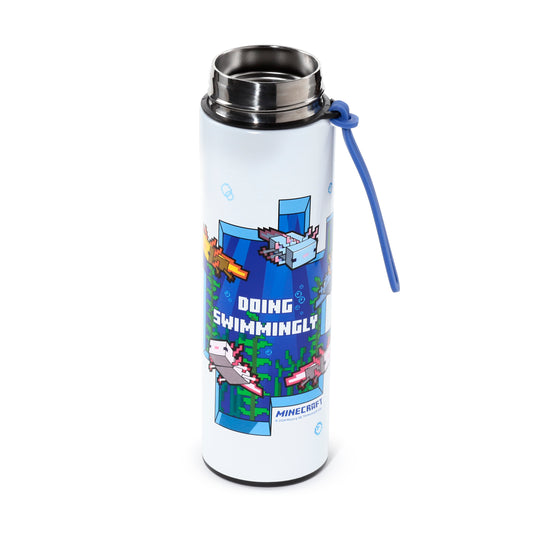 Minecraft Axolotl Isolierflasche mit Digital-Thermometer 450ml | Offiziell Lizenziert
