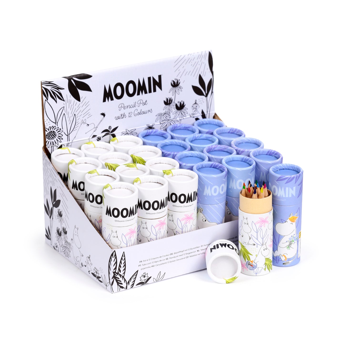 Moomin Mumin Stiftebox mit 12 Buntstiften im 2er Set | Offiziell Lizenziert