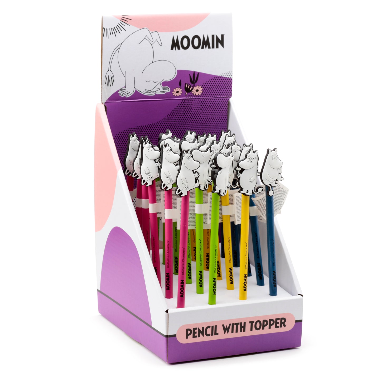 Moomin Mumin Bleistift mit PVC Topper 4er-Set | Offiziell Lizenziert