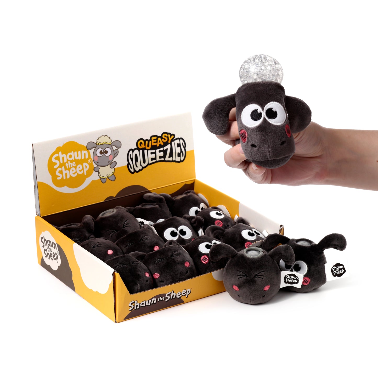Queasy Squeezies Kawaii Shaun das Schaf Plüsch Quetschtiere Spielzeug | Offiziell Lizenziert