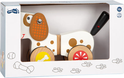 Ziehtier Hund – Zieh- und Schiebespielzeug, ab 12 Monate, Holz, ca. 21 x 6 x 11 cm