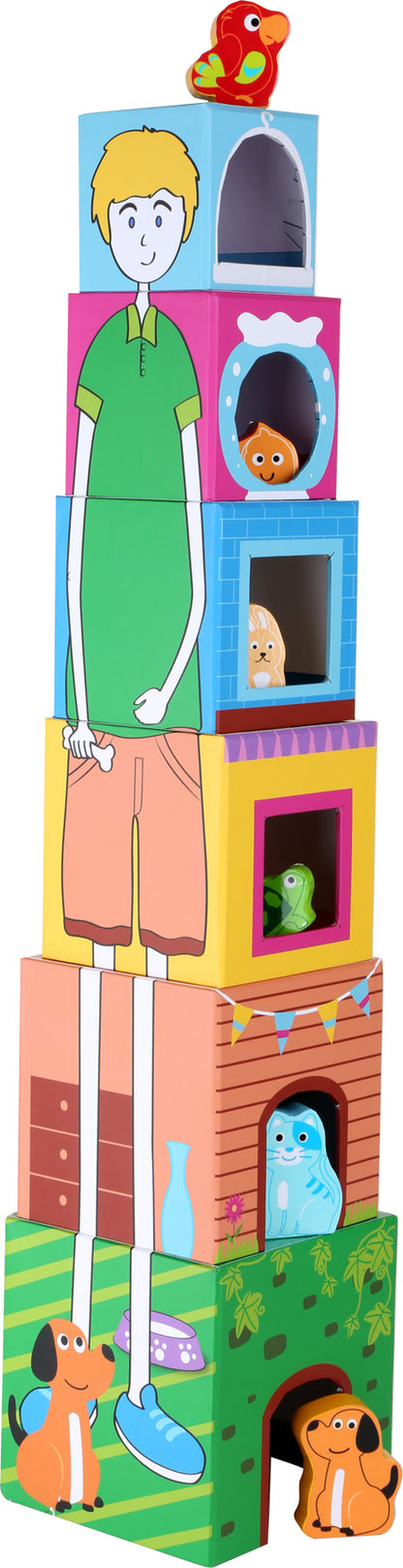 small foot 10044 Stapelwürfel mit Figuren Haustiere