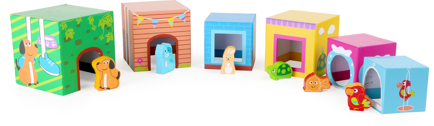 small foot 10044 Stapelwürfel mit Figuren Haustiere