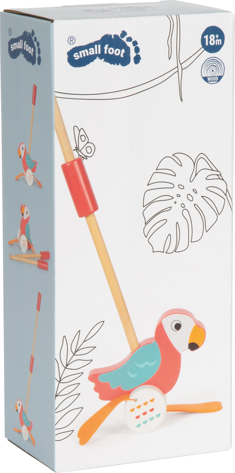 Holz Schiebetier Papagei „Lori“ – Lauflernspielzeug mit Watschel-Füßen | small foot®