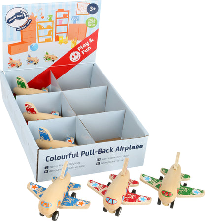 Buntes Rückziehflugzeug aus Holz – Rückziehspielzeug für Kinder | small foot®