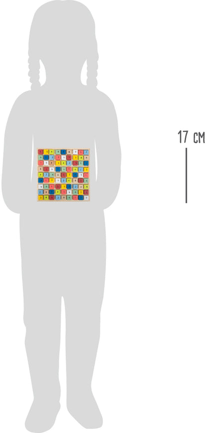 Buntes Sudoku „Educate“ – Lernspielzeug und Tafeln, ab 6 Jahre, Holz, ca. 17 x 17 x 2 cm | small foot®