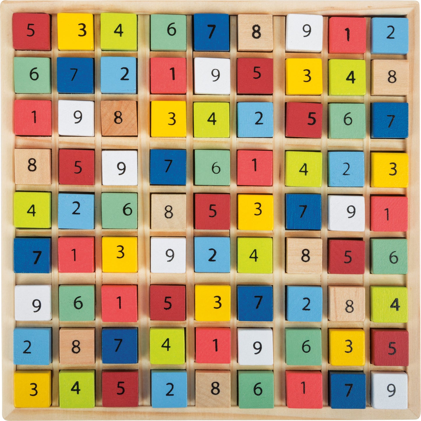 Buntes Sudoku „Educate“ – Lernspielzeug und Tafeln, ab 6 Jahre, Holz, ca. 17 x 17 x 2 cm | small foot®