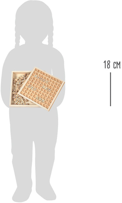 Wörter legen „Educate“ – Lernspielzeug und Tafeln, ab 6 Jahre, 145 Teile, Holz, ca. 19 x 18 x 3 cm | small foot®