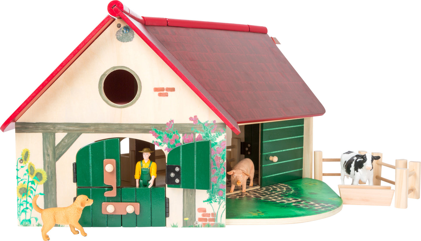 Woodfriends Bauernhof – Spielwelten, ab 3 Jahre, 13 Teile, Holz, Kunststoff | small foot®