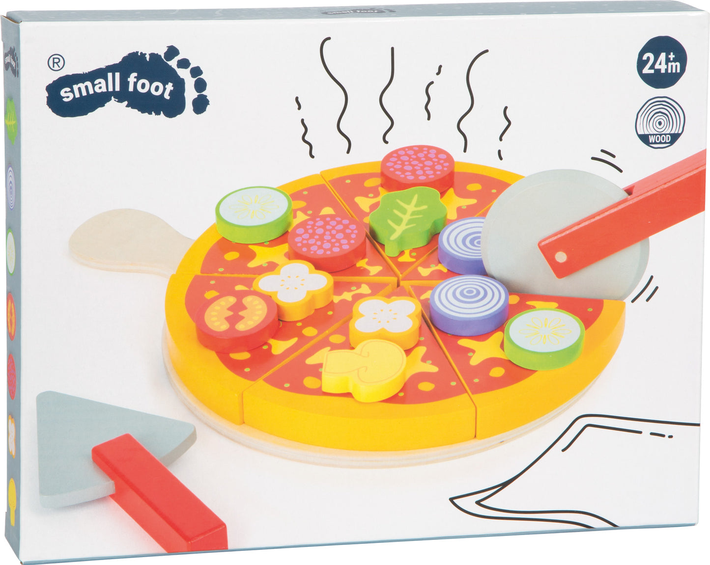 Schneide Pizza-Set – In der Küche, ab 24 Monate, 21 Teile, Holz | small foot®