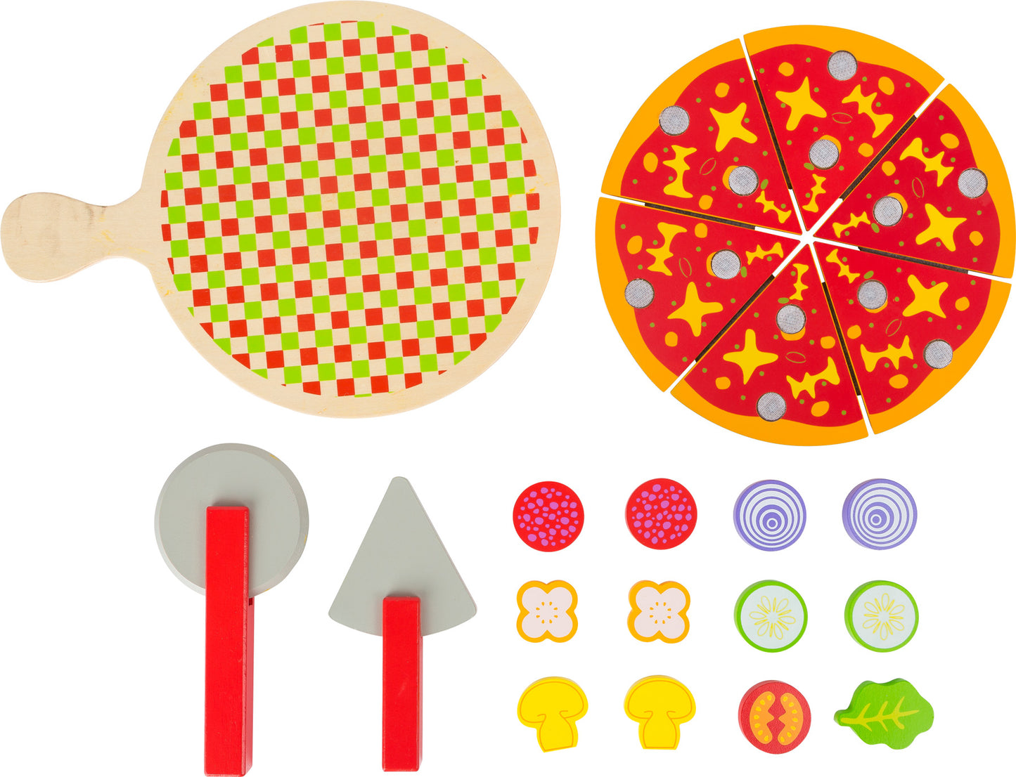 Schneide Pizza-Set – In der Küche, ab 24 Monate, 21 Teile, Holz | small foot®