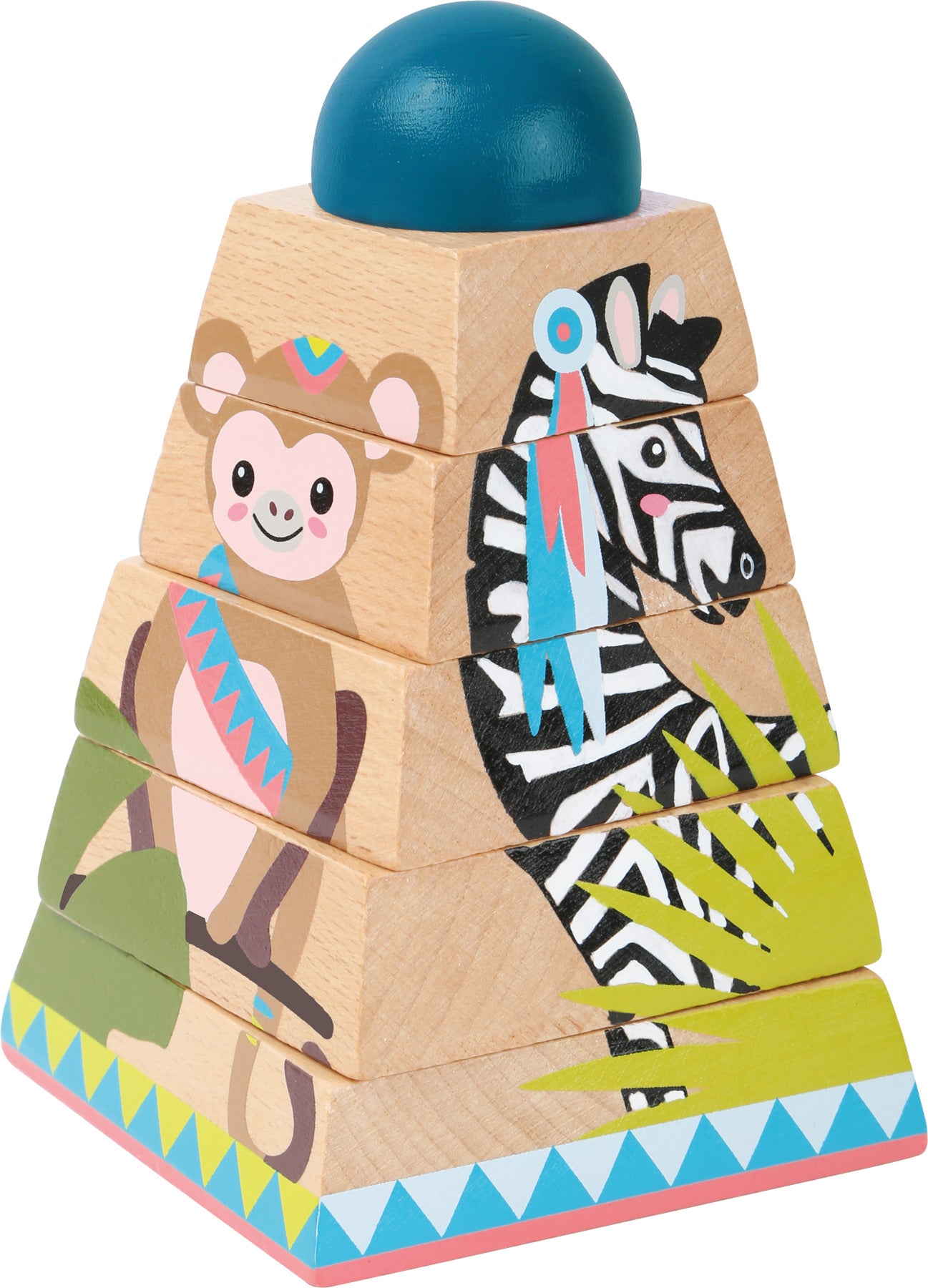 Stapelturm „Jungle“ – Motorikspielzeug, ab 12 Monate, 6 Teile, Holz | small foot®