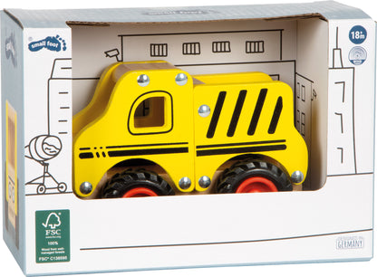 Baufahrzeug – Parkgaragen und Fahrzeuge, ab 18 Monate, Holz, ca. 13 x 7 x 10 cm | small foot®