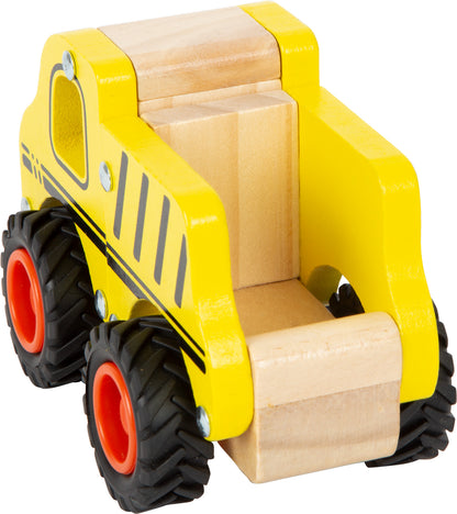 Baufahrzeug – Parkgaragen und Fahrzeuge, ab 18 Monate, Holz, ca. 13 x 7 x 10 cm | small foot®