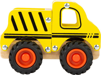 Baufahrzeug – Parkgaragen und Fahrzeuge, ab 18 Monate, Holz, ca. 13 x 7 x 10 cm | small foot®