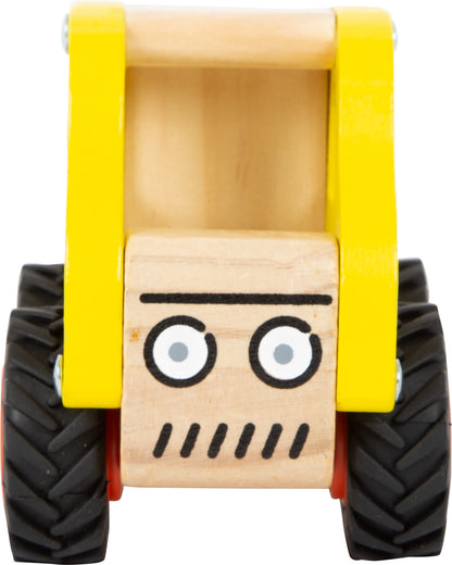 Baufahrzeug – Parkgaragen und Fahrzeuge, ab 18 Monate, Holz, ca. 13 x 7 x 10 cm | small foot®