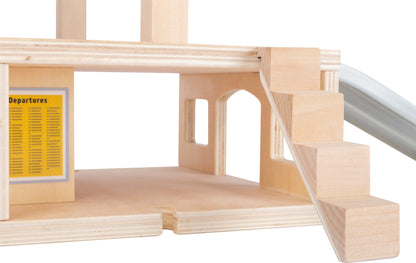 Bahnhof mit Zubehör – Holzeisenbahnen, ab 3 Jahre, 29 Teile, Kunststoff, Holz | small foot®