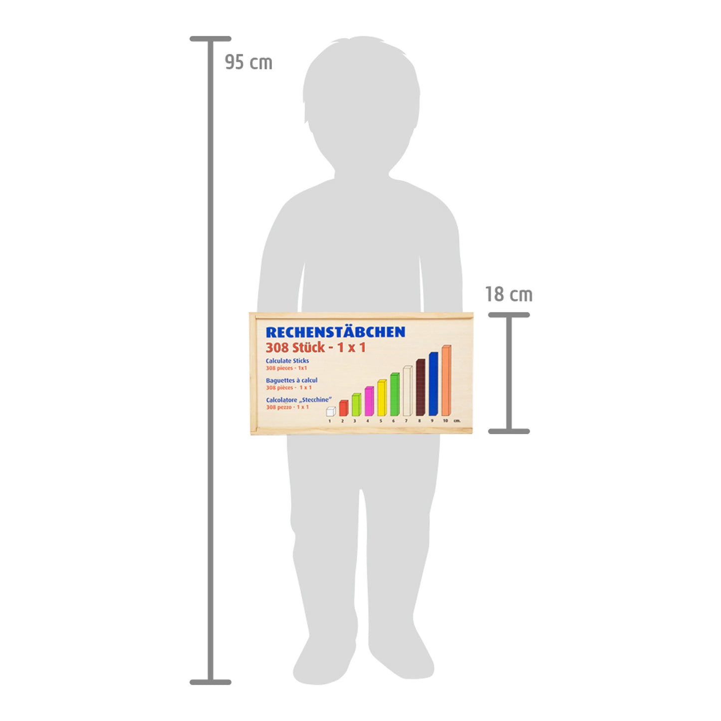 Lernbox Rechenstäbchen – Lernspielzeug und Tafeln, ab 4 Jahre, 308 Teile, Holz | small foot®