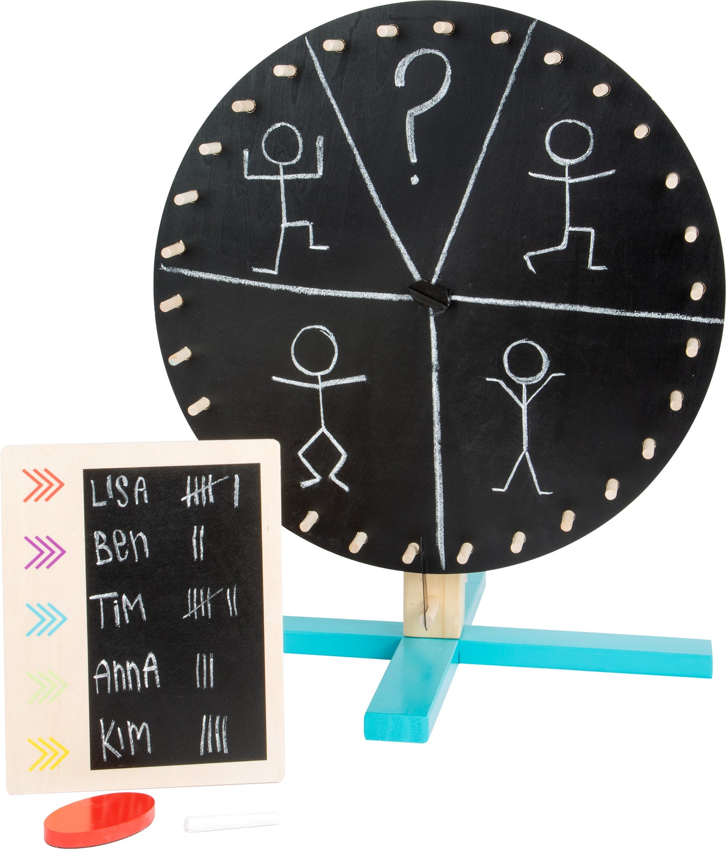 Glücksrad „Active“ – Spiele im Garten, ab 5 Jahre, 4 Teile, Holz | small foot®