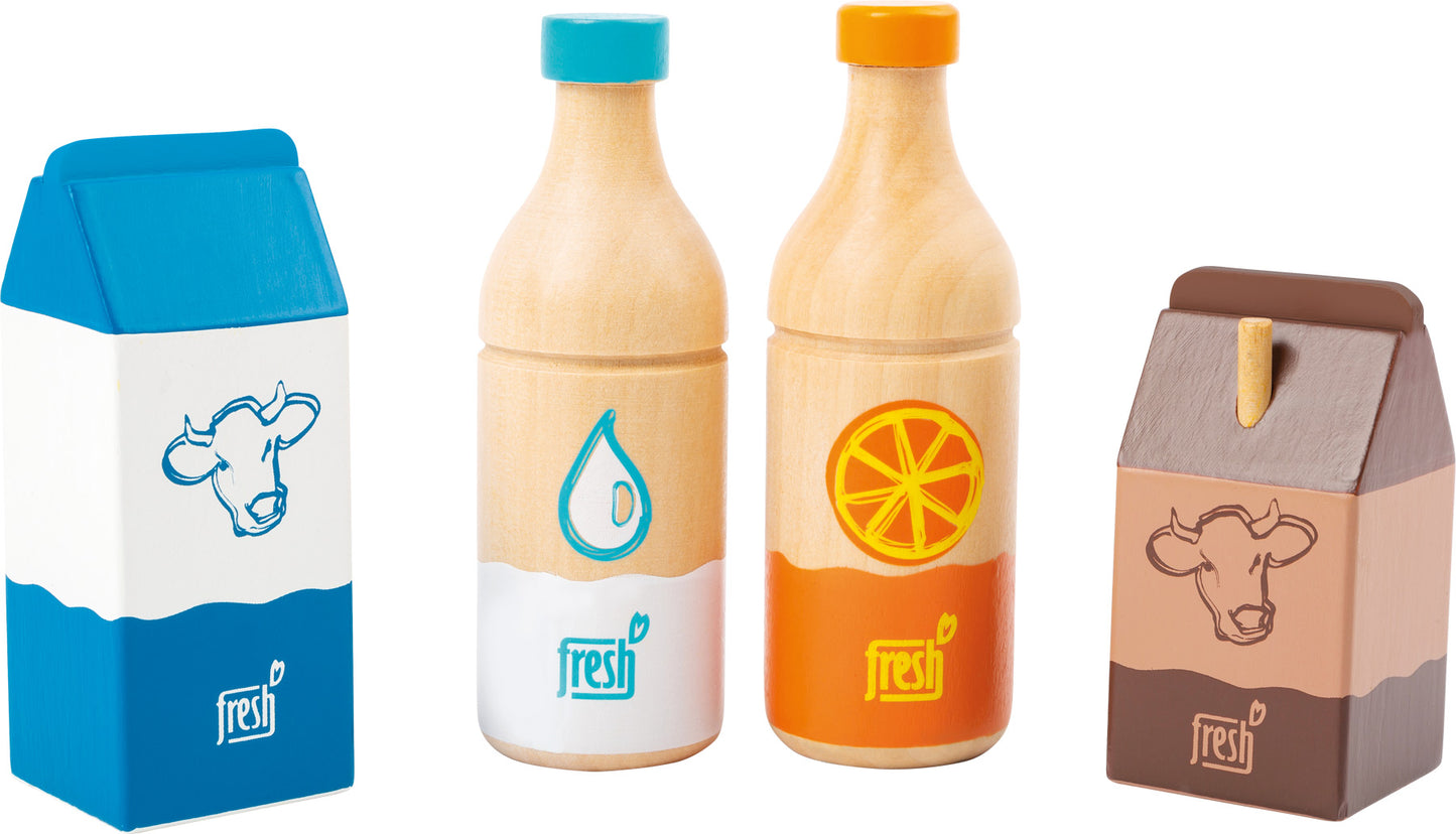 Getränke-Set „fresh“ – Kaufmannsläden, ab 24 Monate, 4 Teile, Holz | small foot®