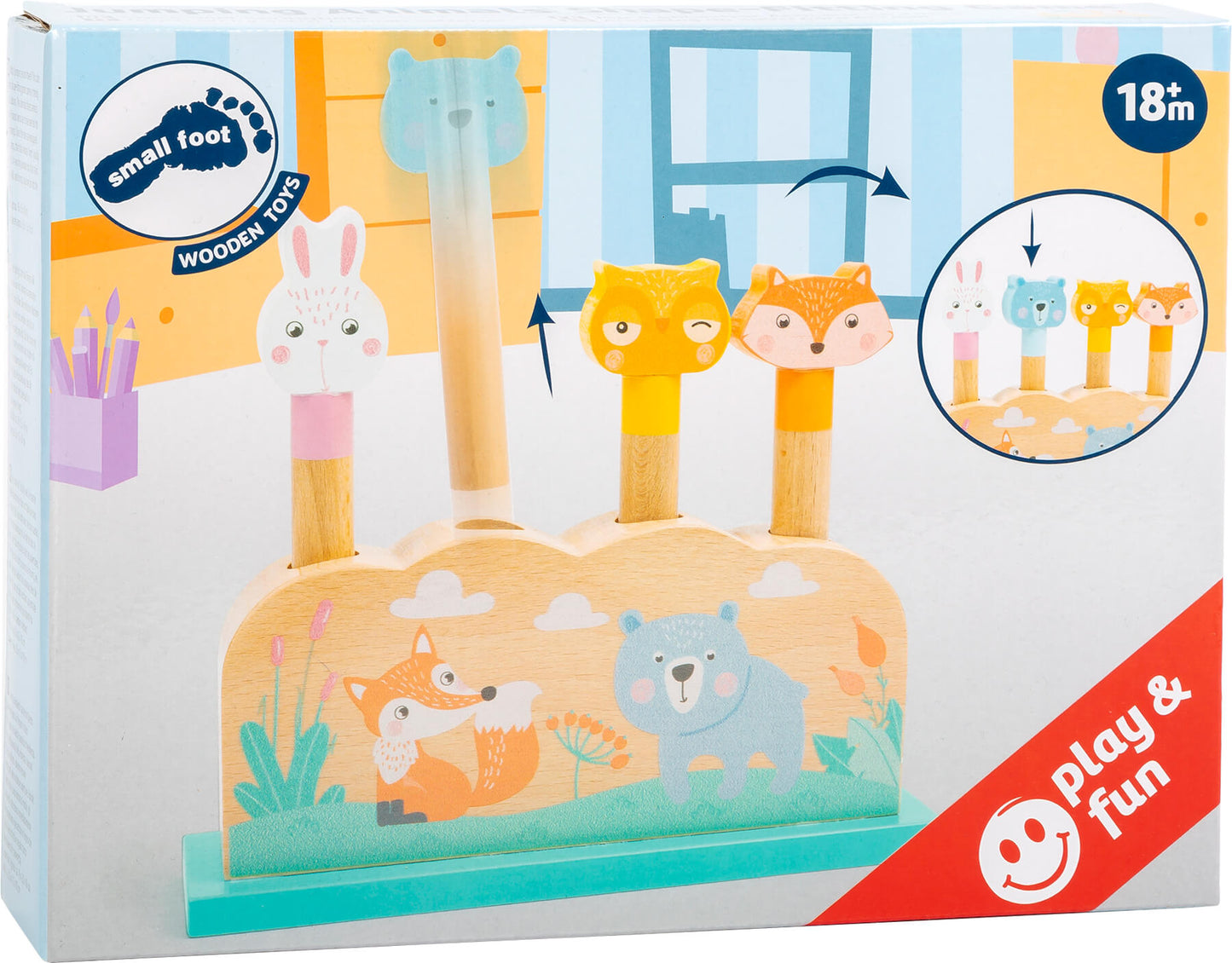 Steckspiel Pastell – Motorikspielzeug, ab 12 Monate, 5 Teile, Holz | small foot®