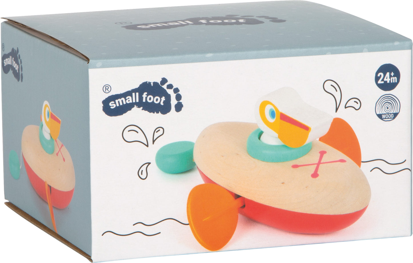 Wasserspielzeug Aufzieh-Kanu Pelikan ab 24 Monate, small foot®