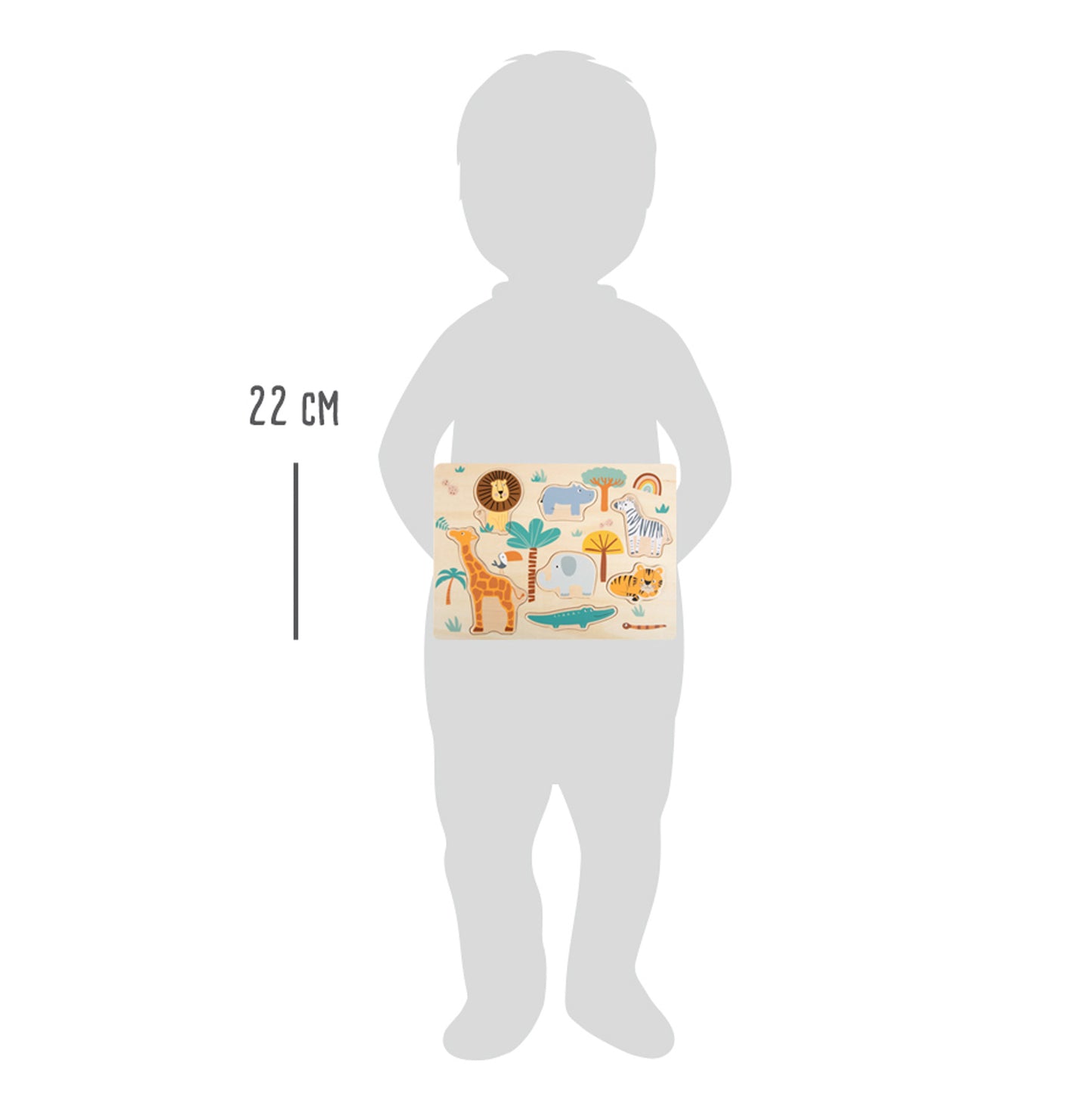 Setzpuzzle „Safari“ – Puzzles, ab 12 Monate, Holz, ca. 30 x 22 x 1 cm, small foot®