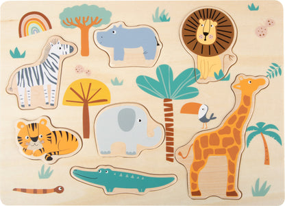 Setzpuzzle „Safari“ – Puzzles, ab 12 Monate, Holz, ca. 30 x 22 x 1 cm, small foot®