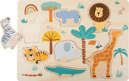 Setzpuzzle „Safari“ – Puzzles, ab 12 Monate, Holz, ca. 30 x 22 x 1 cm, small foot®