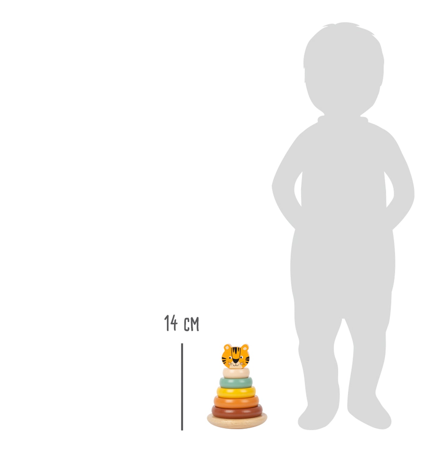 Stapelturm Tiger „Safari“ – Motorikspielzeug, ab 12 Monate, 7 Teile, Holz, small foot®
