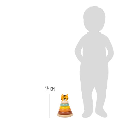 Stapelturm Tiger „Safari“ – Motorikspielzeug, ab 12 Monate, 7 Teile, Holz, small foot®