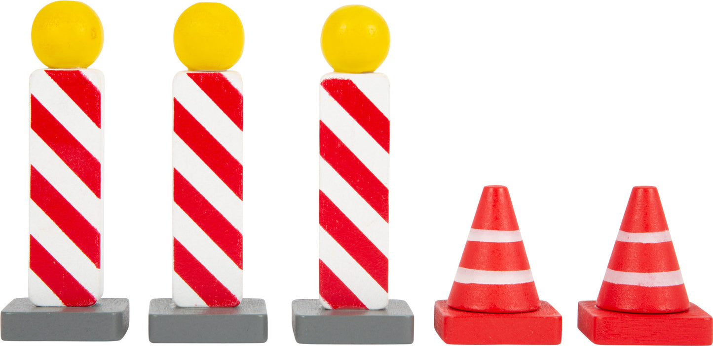 Verkehrsschilder-Set – Holzeisenbahnen, ab 3 Jahre, 25 Teile, Holz, small foot®