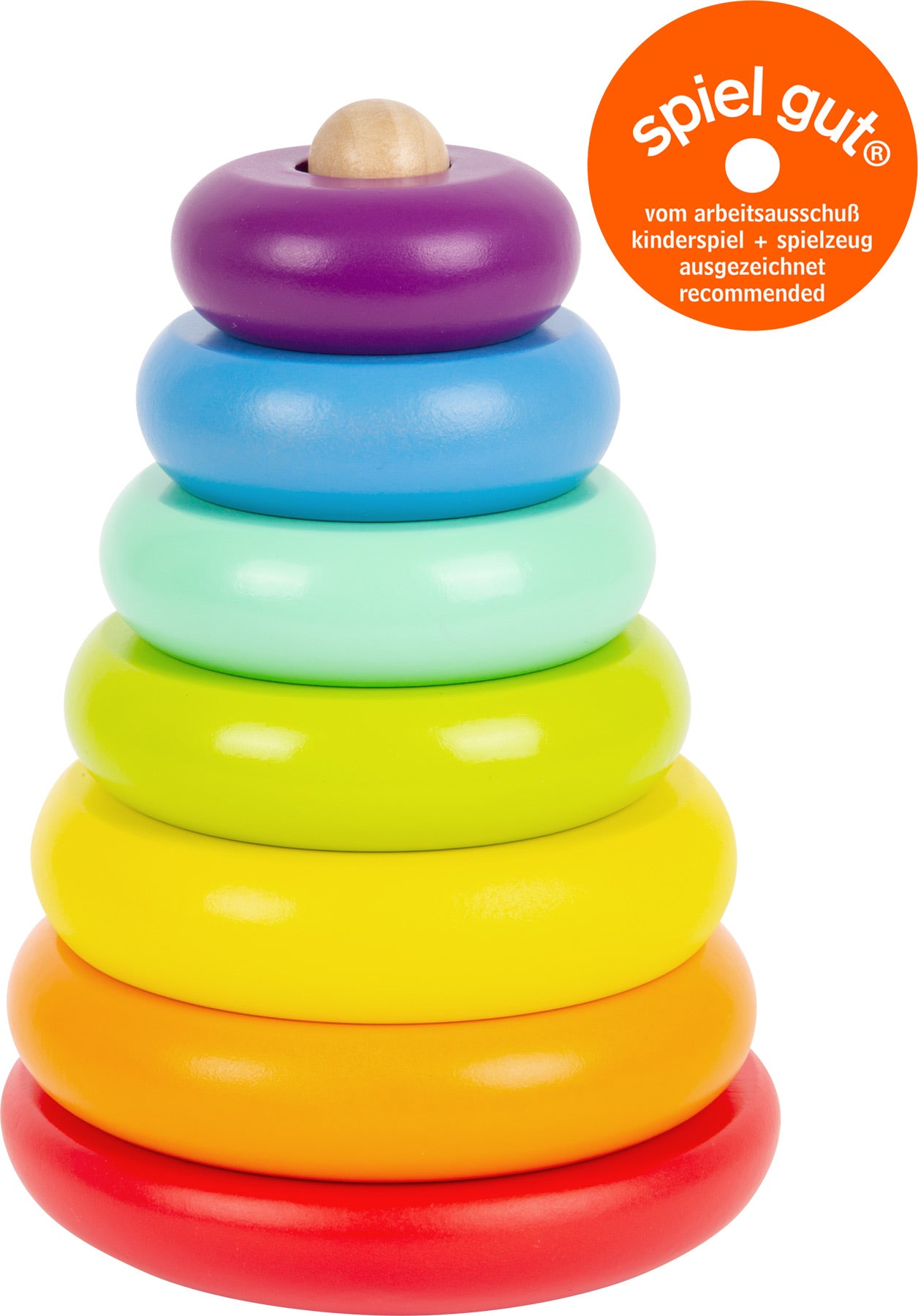 Stapelturm Regenbogen – Motorikspielzeug, ab 12 Monate, 7 Teile, small foot®