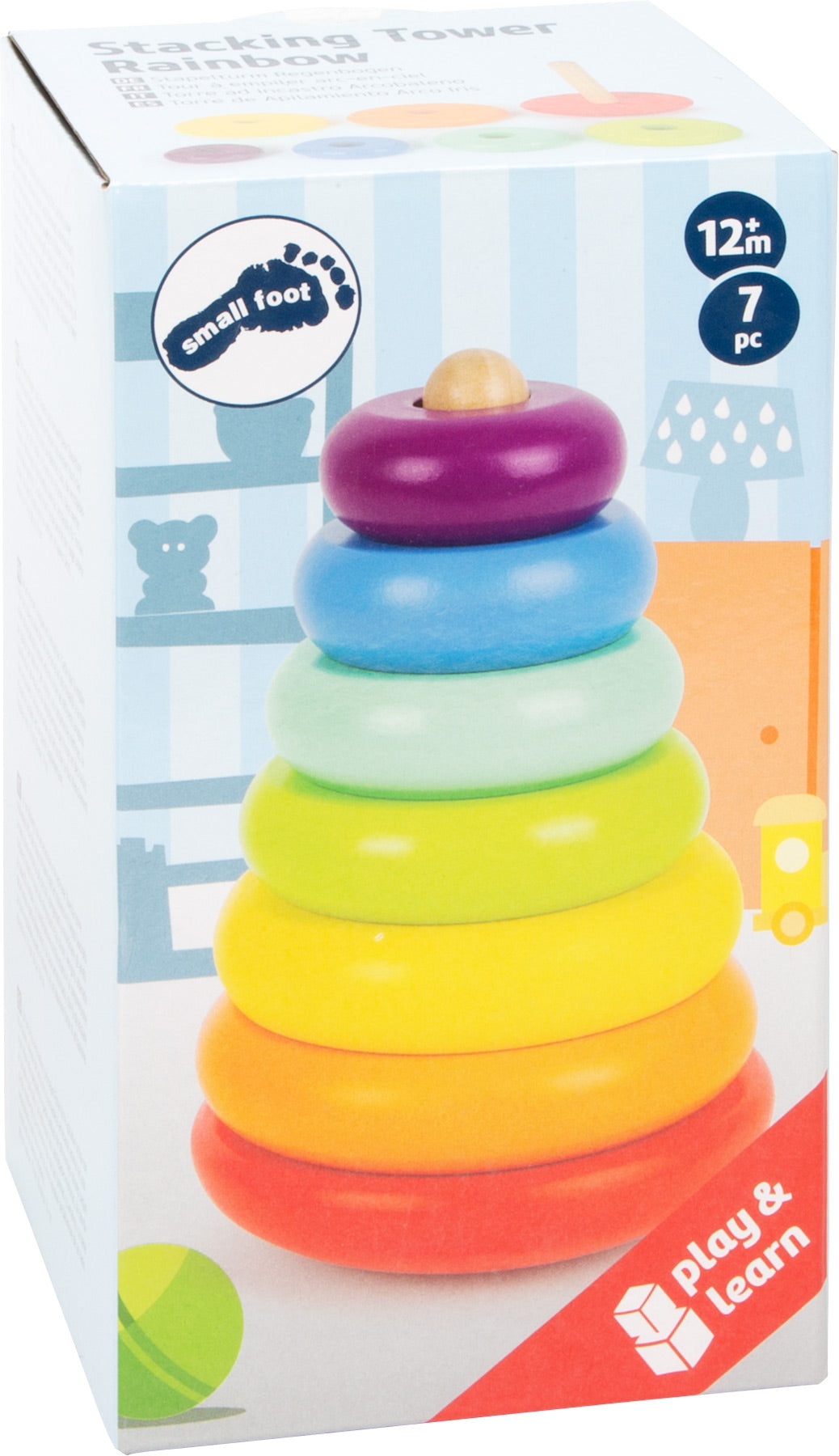 Stapelturm Regenbogen – Motorikspielzeug, ab 12 Monate, 7 Teile, small foot®