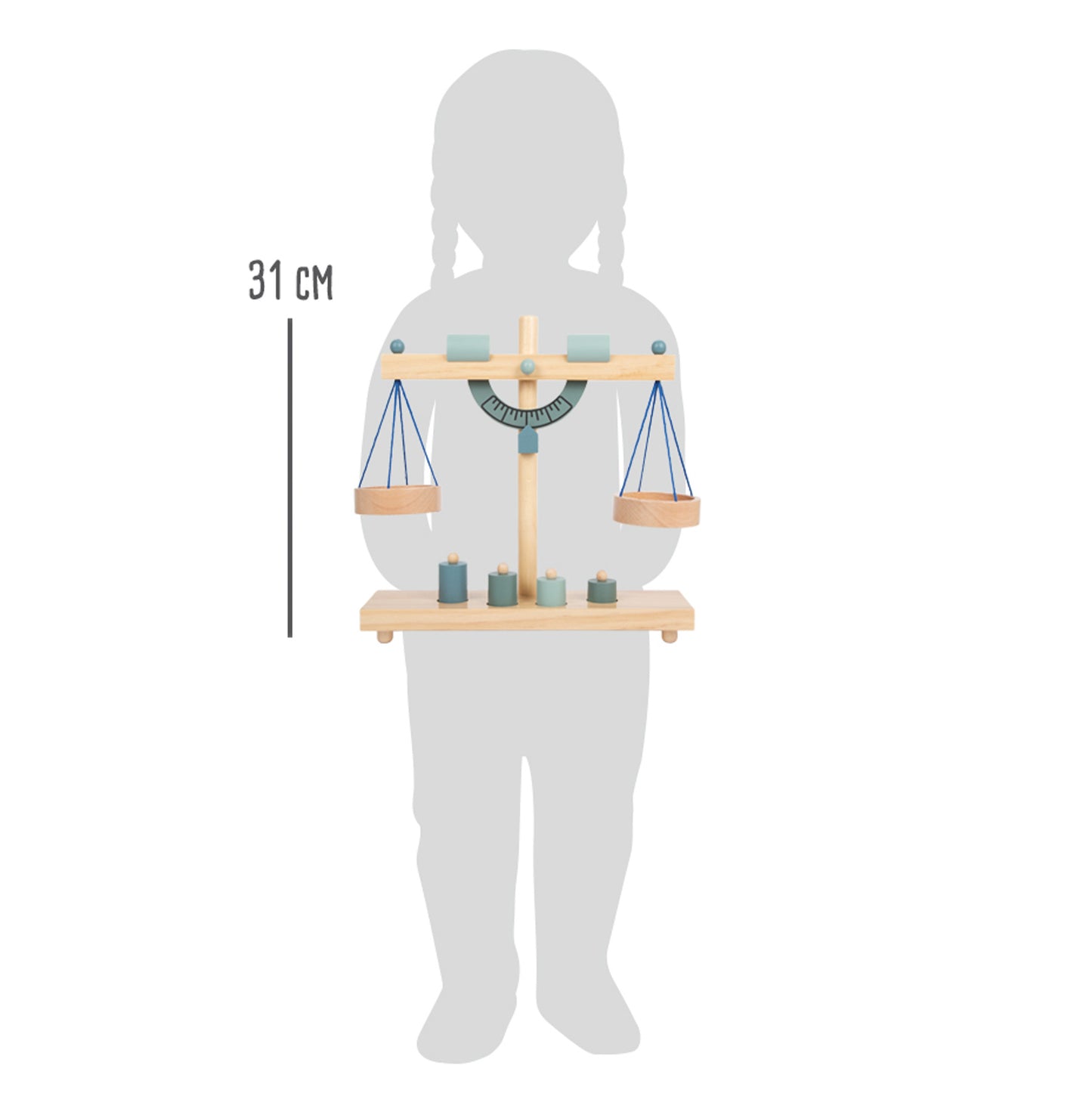 Waage für Kaufladen – Kaufmannsläden, ab 3 Jahre, Holz, ca. 31 x 9 x 31 cm, small foot®