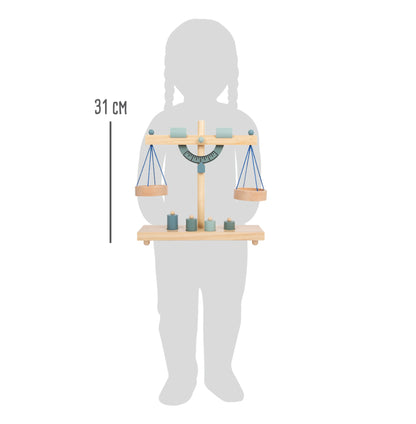 Waage für Kaufladen – Kaufmannsläden, ab 3 Jahre, Holz, ca. 31 x 9 x 31 cm, small foot®