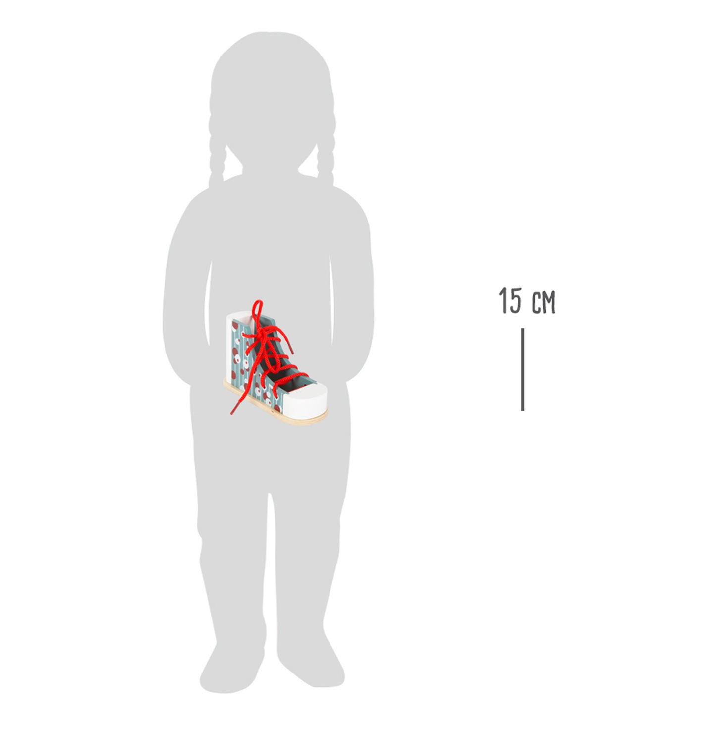 Fädelschuh – ab 3 Jahre, 2 Teile, Holz, Sonstiges, ca. 15 x 6 x 8 cm, small foot®