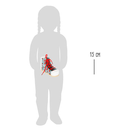 Fädelschuh – ab 3 Jahre, 2 Teile, Holz, Sonstiges, ca. 15 x 6 x 8 cm, small foot®